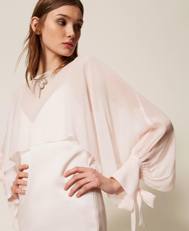 TWINSET Coprispalle cropped in georgette 261TP2791 Sabbia Rosa