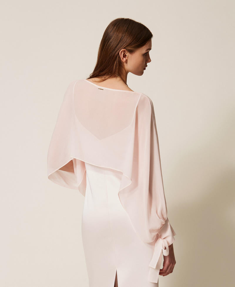 TWINSET Coprispalle cropped in georgette 261TP2791 Sabbia Rosa