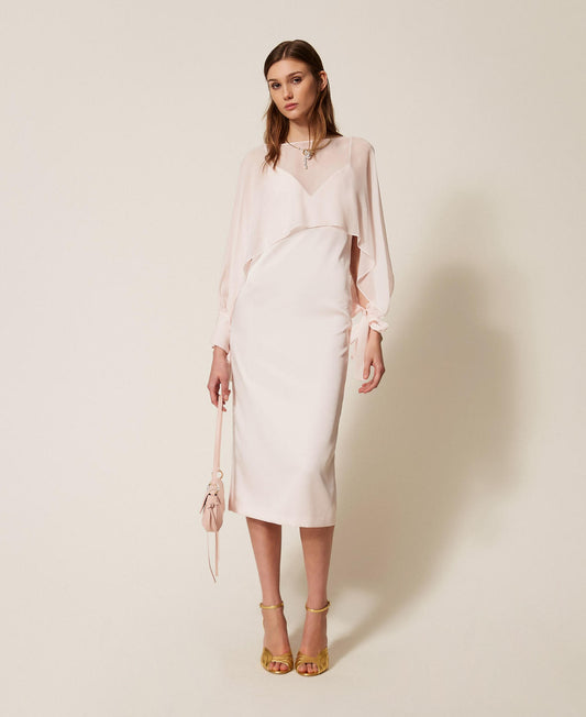 TWINSET Coprispalle cropped in georgette 261TP2791 Sabbia Rosa