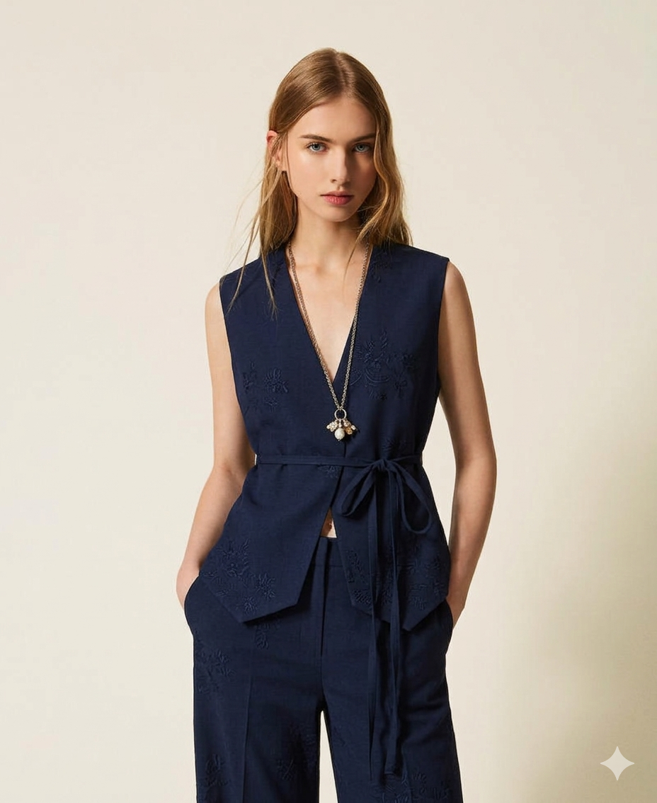TWINSET Gilet 261TE2021 Blue Night