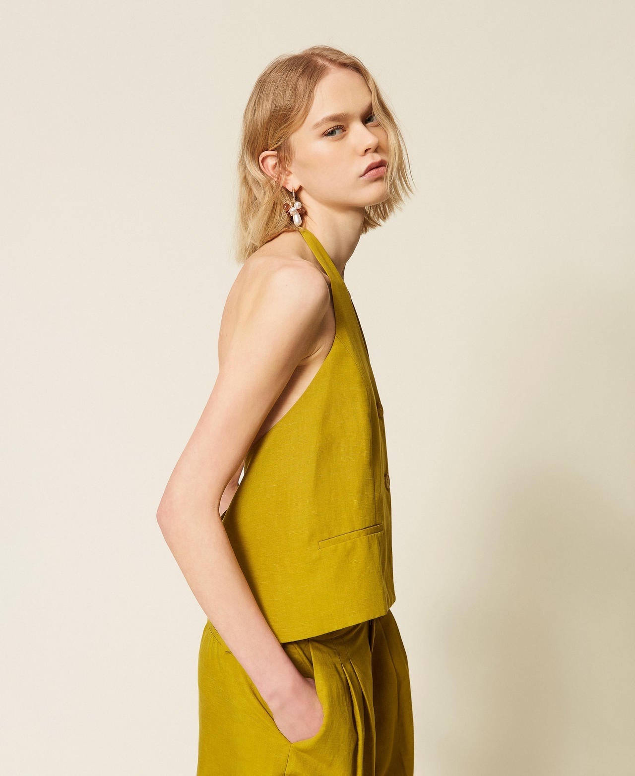 TWINSET Gilet 261TT2551 Avocado Oil