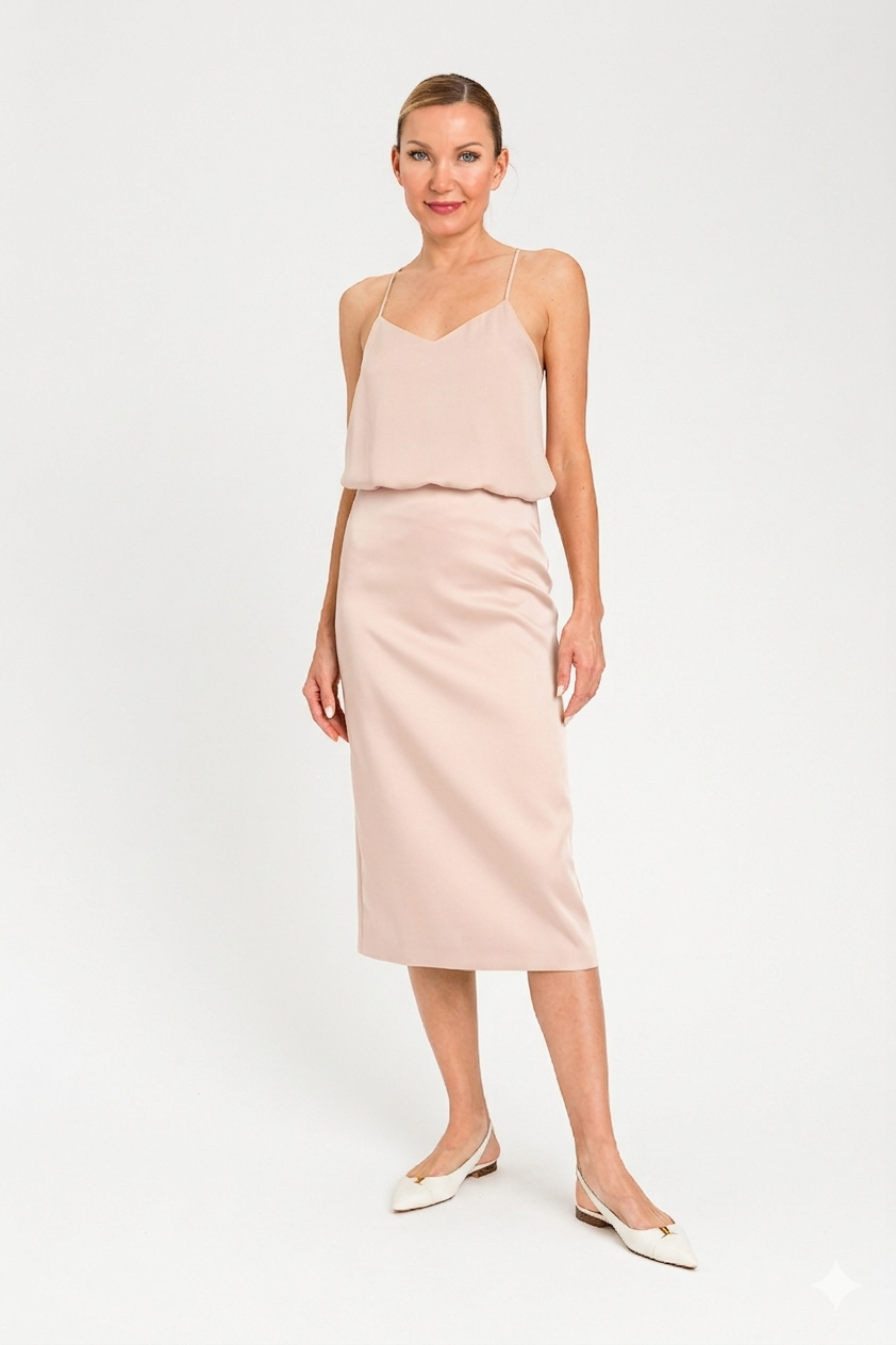 TWINSET Gonna lunga dritta 261TP2412 Sabbia Rosa
