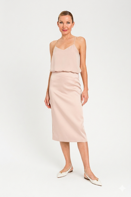 TWINSET Gonna lunga dritta 261TP2412 Sabbia Rosa