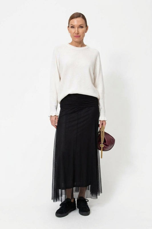 TWINSET Gonna lunga tulle 262TF2033 Nero