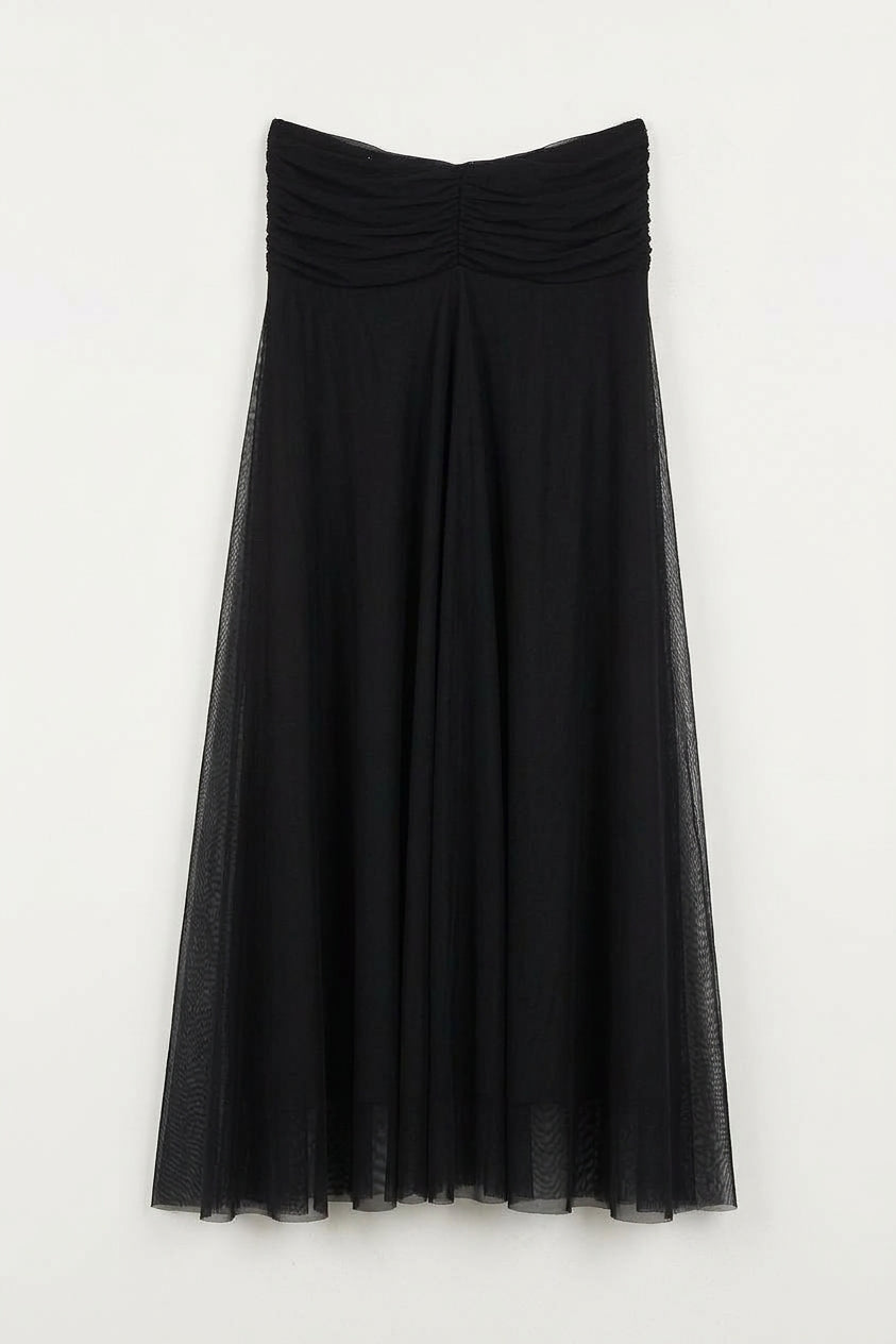 TWINSET Gonna lunga tulle 262TF2033 Nero