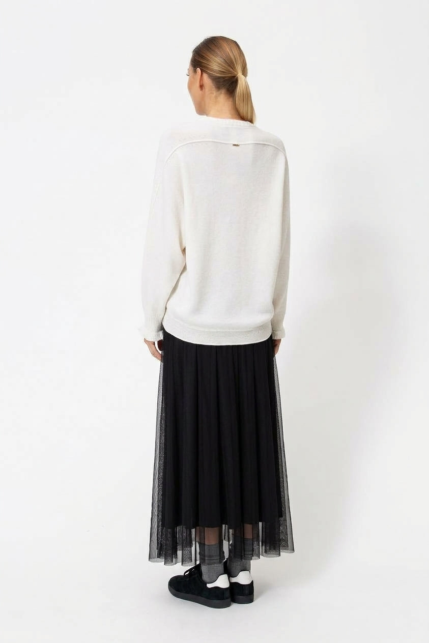 TWINSET Gonna lunga tulle 262TF2033 Nero