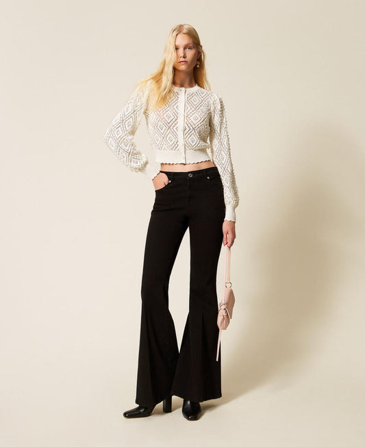TWINSET Pantaloni Flare in bull 261TP2680 Nero