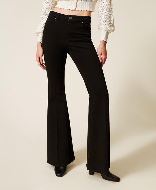 TWINSET Pantaloni Flare in bull 261TP2680 Nero
