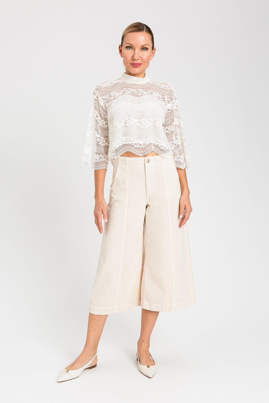 TWINSET Pantaloni Wide Leg 261TP2160 Parchment