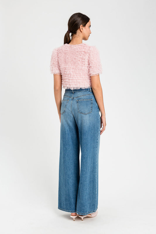 TWINSET Pantaloni Wide Leg 261TP2710 Denim Chiaro