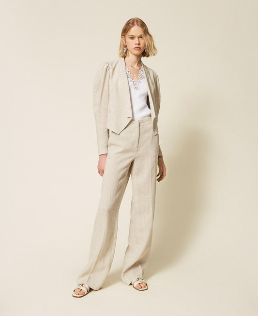 TWINSET Pantaloni dritti 261TT2521 Natural Bright Linen