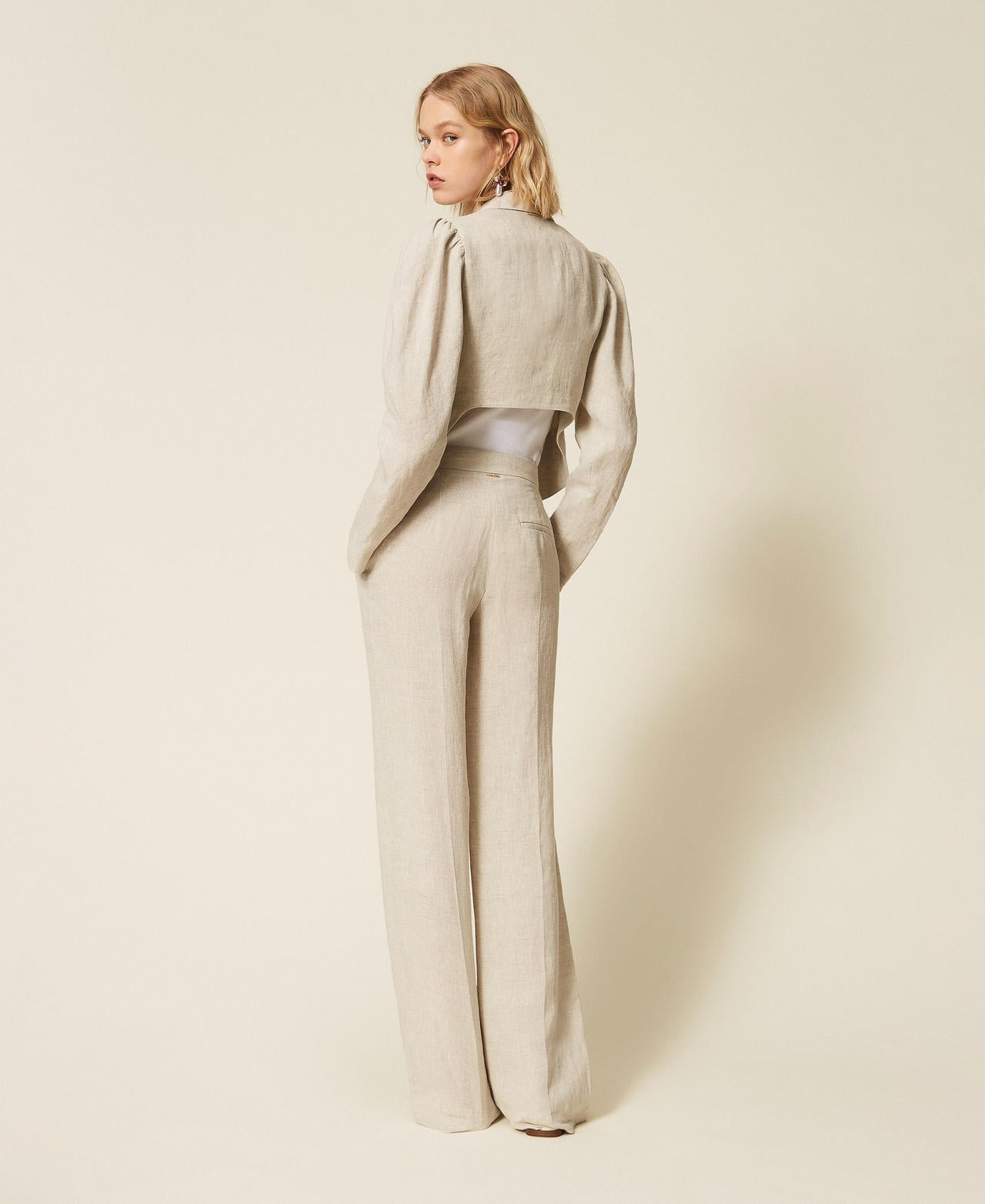 TWINSET Pantaloni dritti 261TT2521 Natural Bright Linen