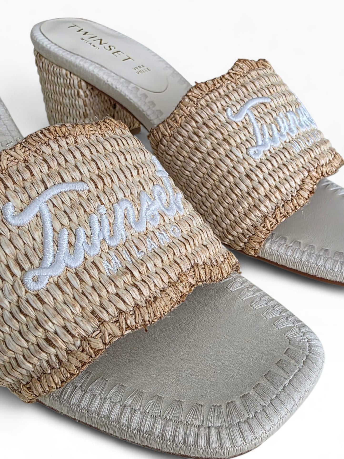 TWINSET Sandalo Mule effetto Rafia Donna 261TGT056 Rope