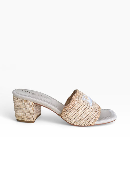 TWINSET Sandalo Mule effetto Rafia Donna 261TGT056 Rope