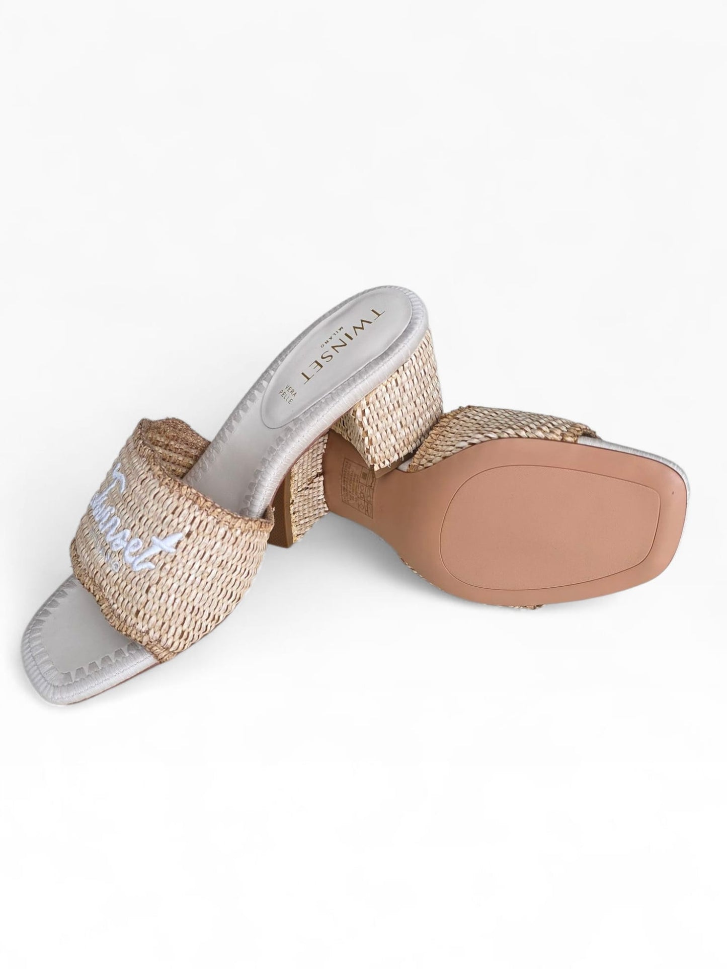 TWINSET Sandalo Mule effetto Rafia Donna 261TGT056 Rope