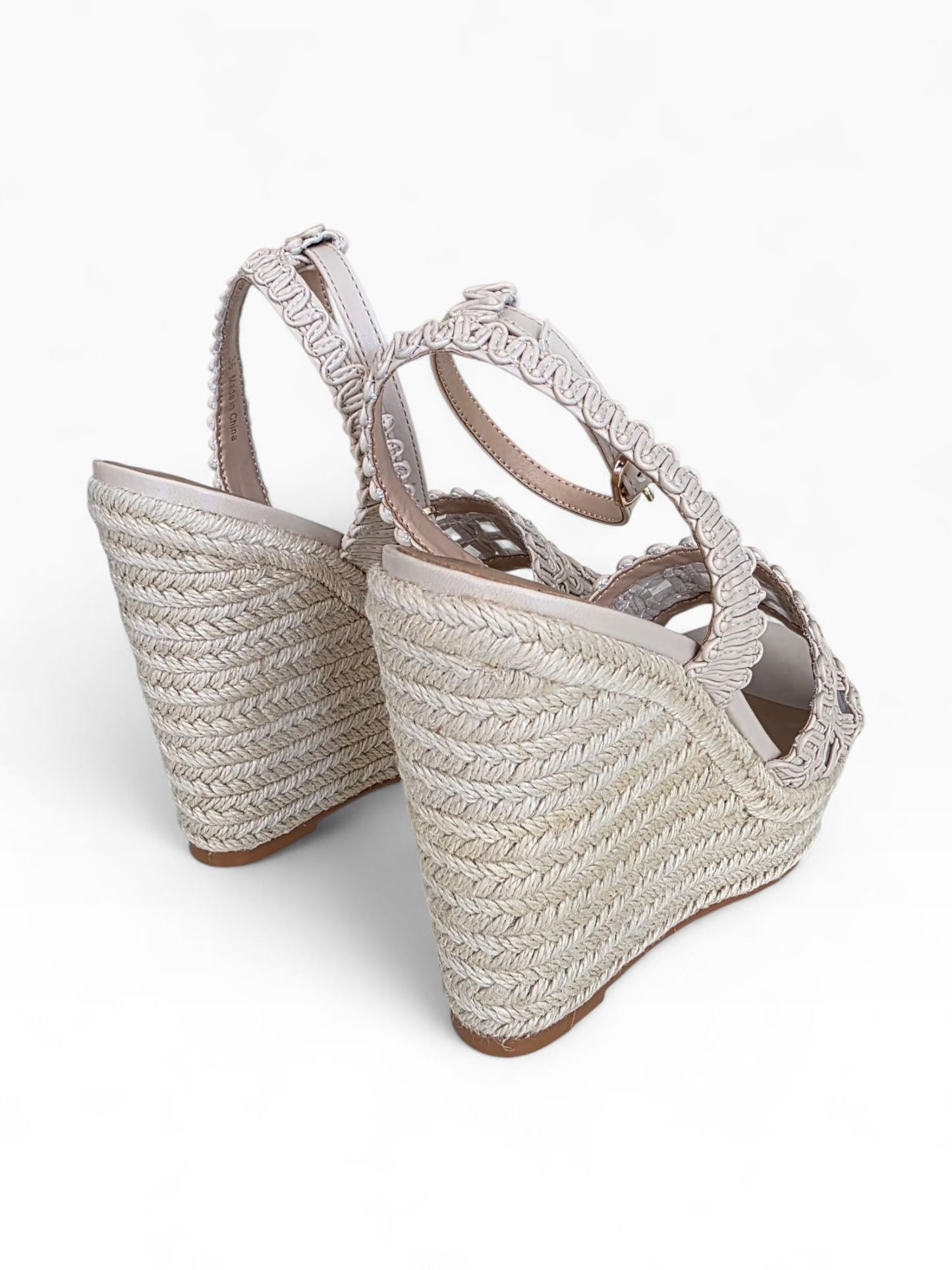 TWINSET Sandalo Zeppa Con Ricamo Donna 261TGT076 Madreperla