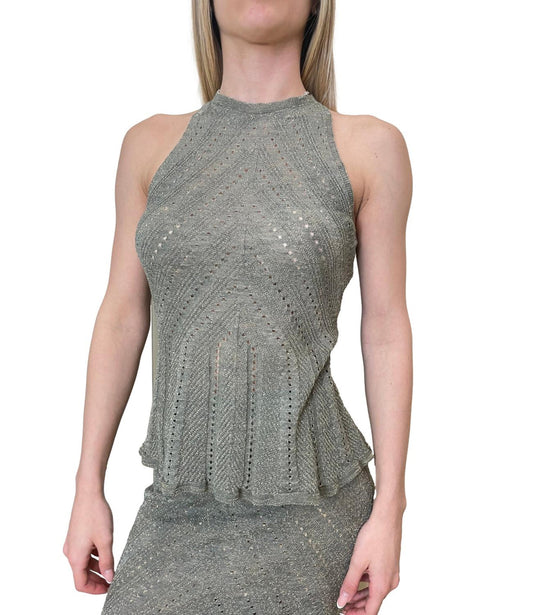 TWINSET Top 261TT3210 Verde Alpino chiaro Lurex
