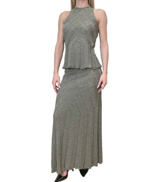 TWINSET Top 261TT3210 Verde Alpino chiaro Lurex