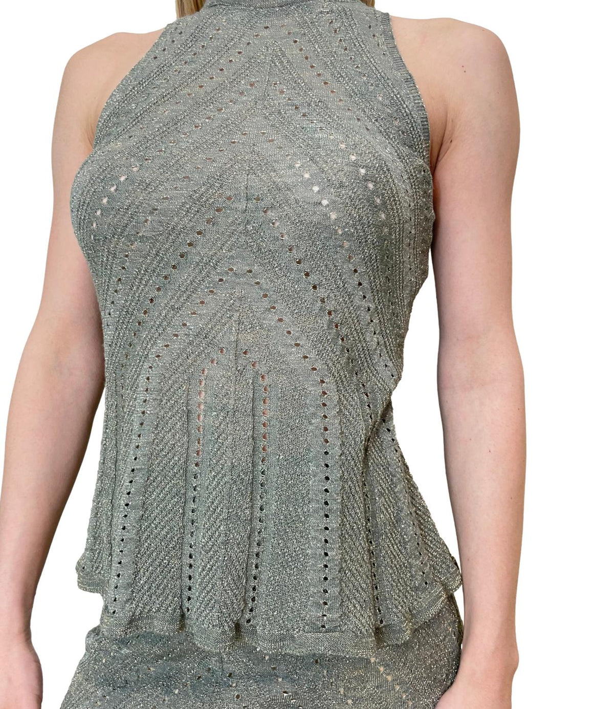 TWINSET Top 261TT3210 Verde Alpino chiaro Lurex