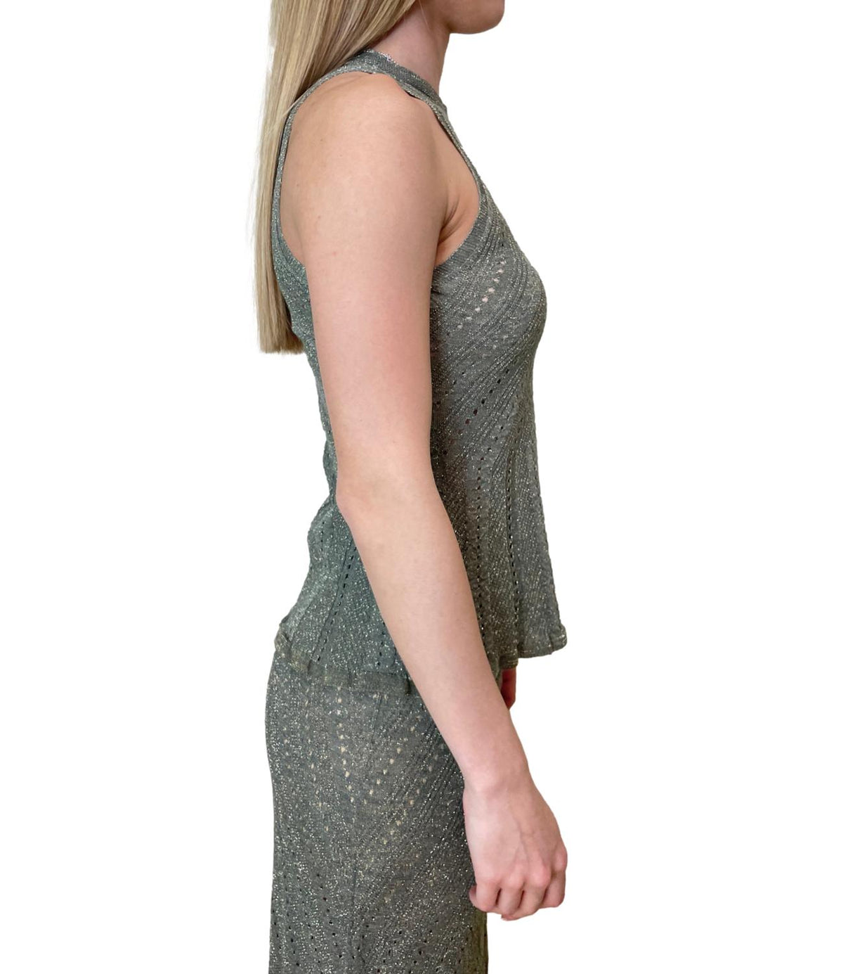TWINSET Top 261TT3210 Verde Alpino chiaro Lurex