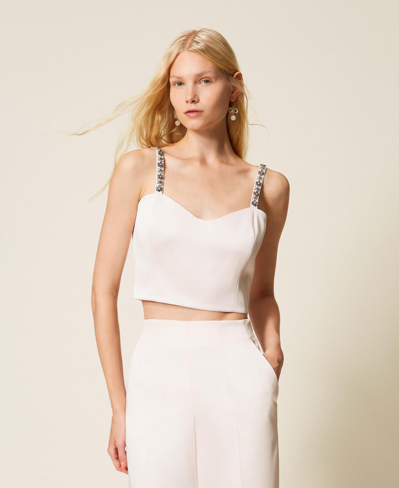 TWINSET Top corto 261TP2413 Sabbia Rosa