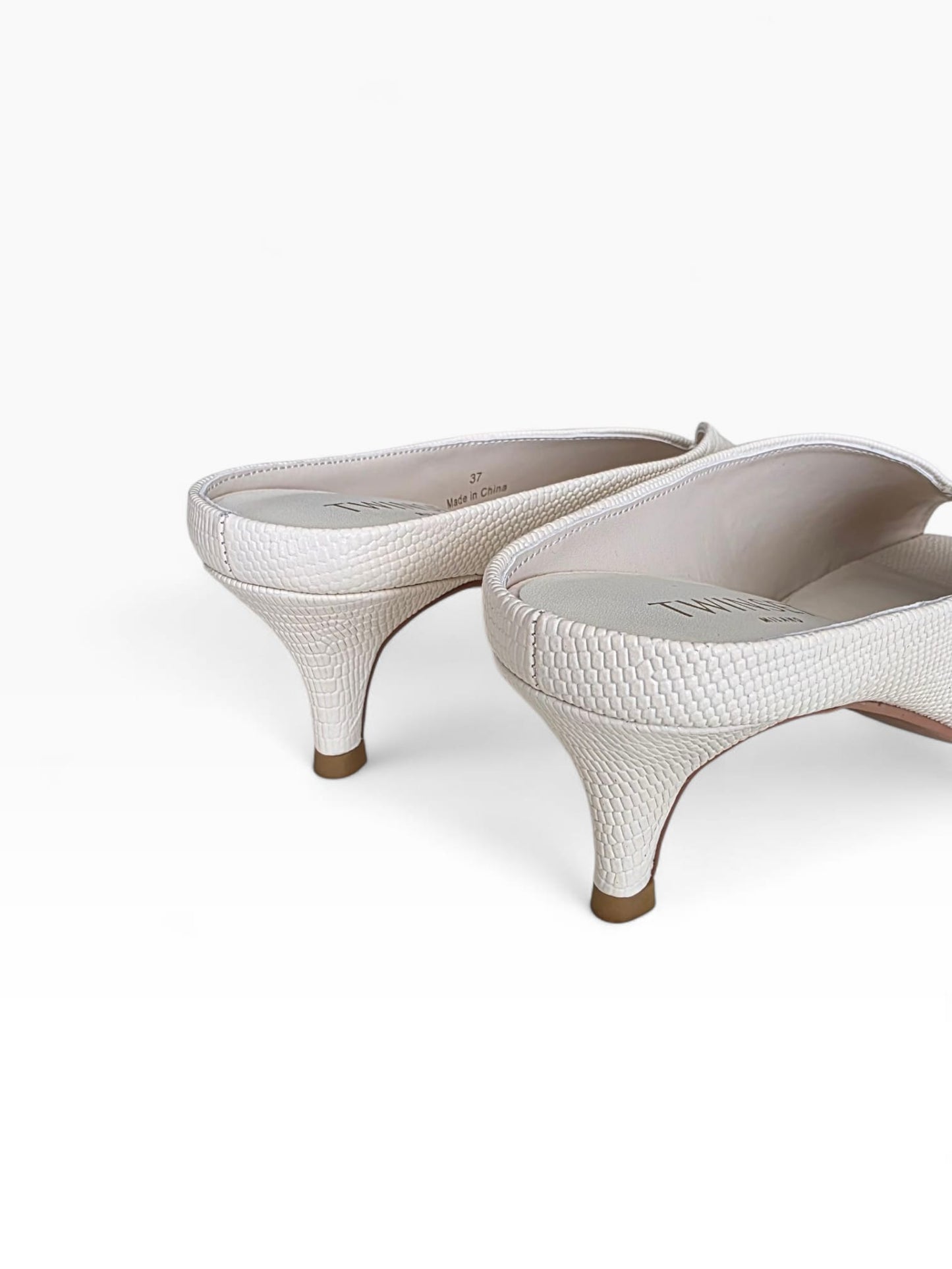 TWINSET Sandalo Mule In Pelle Donna 261TGT018 Tejus Madreperla