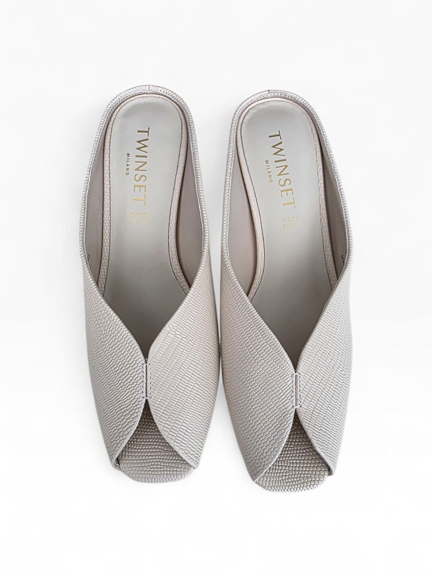 TWINSET Sandalo Mule In Pelle Donna 261TGT018 Tejus Madreperla