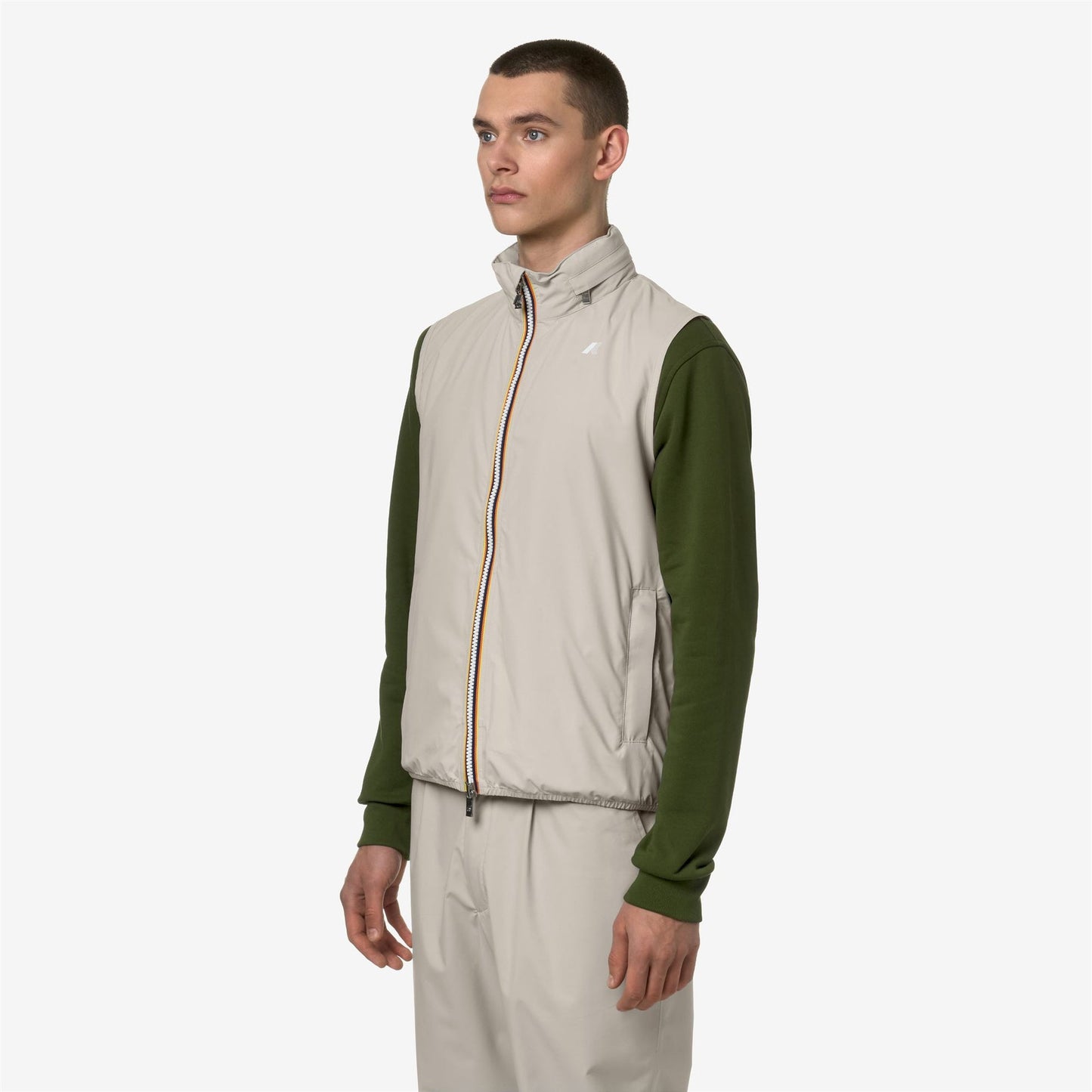 K-WAY Men's Gilet VALEN STRETCH NYLON JERSEY K3123TW Beige LT 634