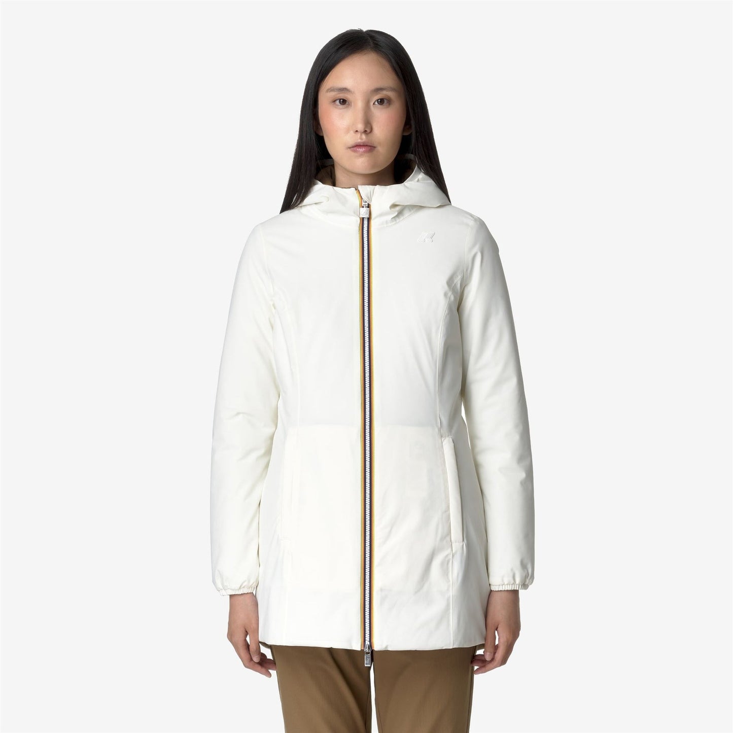 K-WAY Women's Jacket DENISE ST WARM DOUBLE K6128UW White Gardenia Green Oak BCD