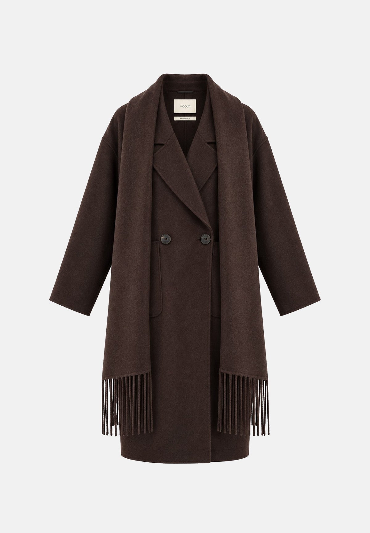 VICOLO Cappotto con Sciarpa TAC0022 Fondente