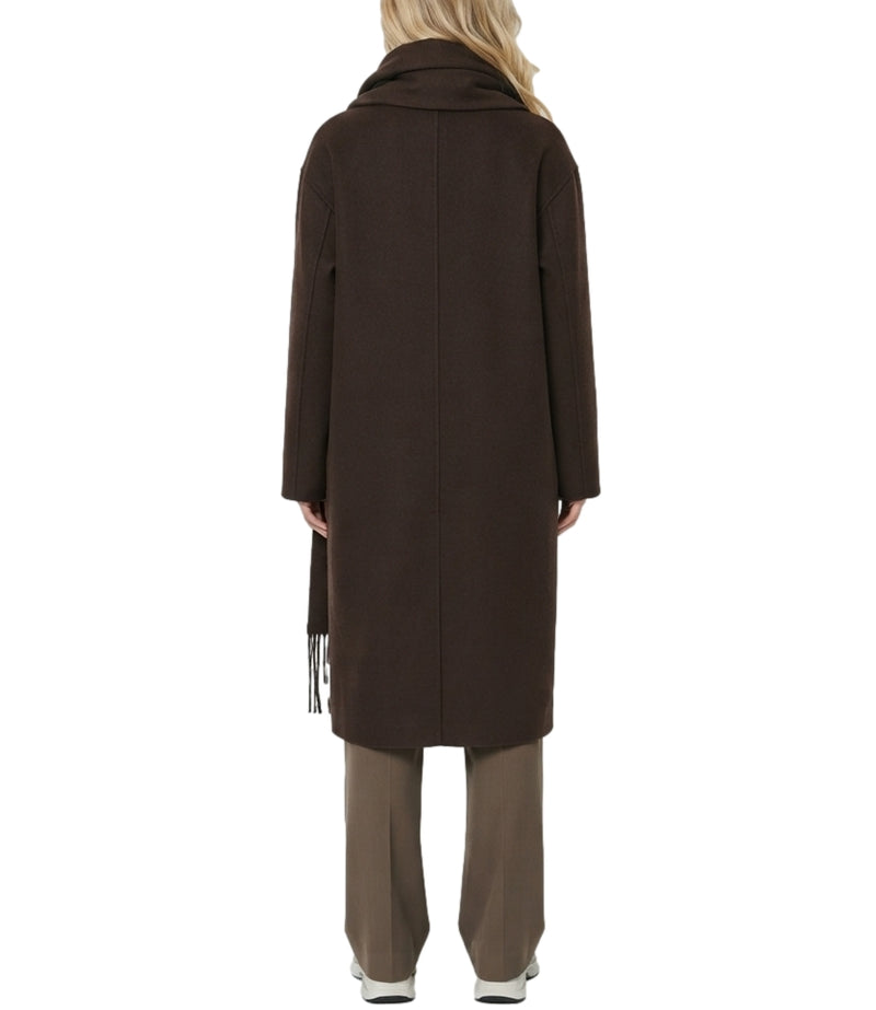 VICOLO Cappotto con Sciarpa TAC0022 Fondente