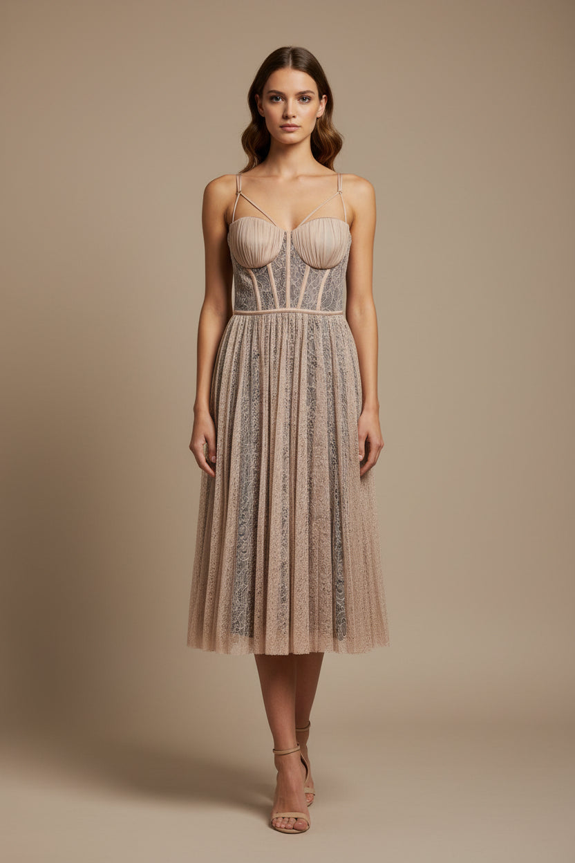 ELISABETTA FRANCHI Dress AB97162E2 Nude Black