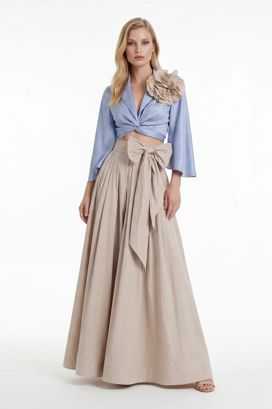 KUEA Completo Gonna e camicia XJ25028 Champagne Sky