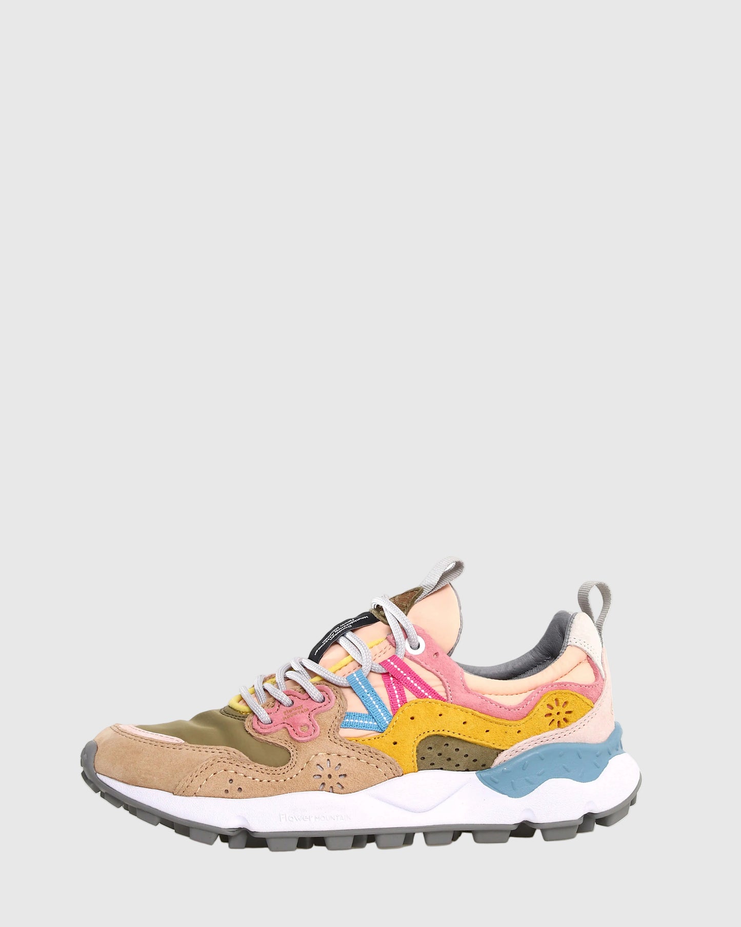 FLOWER MOUNTAIN Sneakers Donna YAMANO 3 WOMAN Suede Nylon Beige Militare Pink