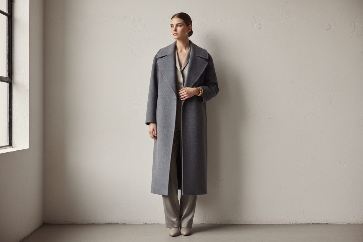 Donna con cappotto elegante