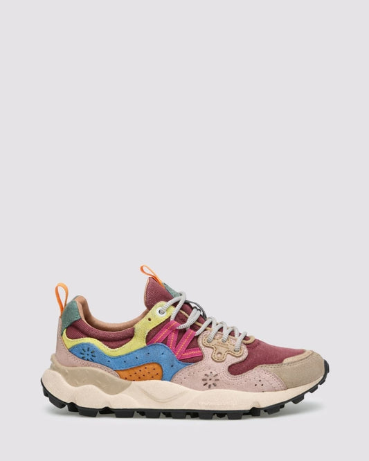 FLOWER MOUNTAIN Sneakers Donna YAMANO 3 WOMAN Suede Canvas Washed Light Taupe Brown Azure