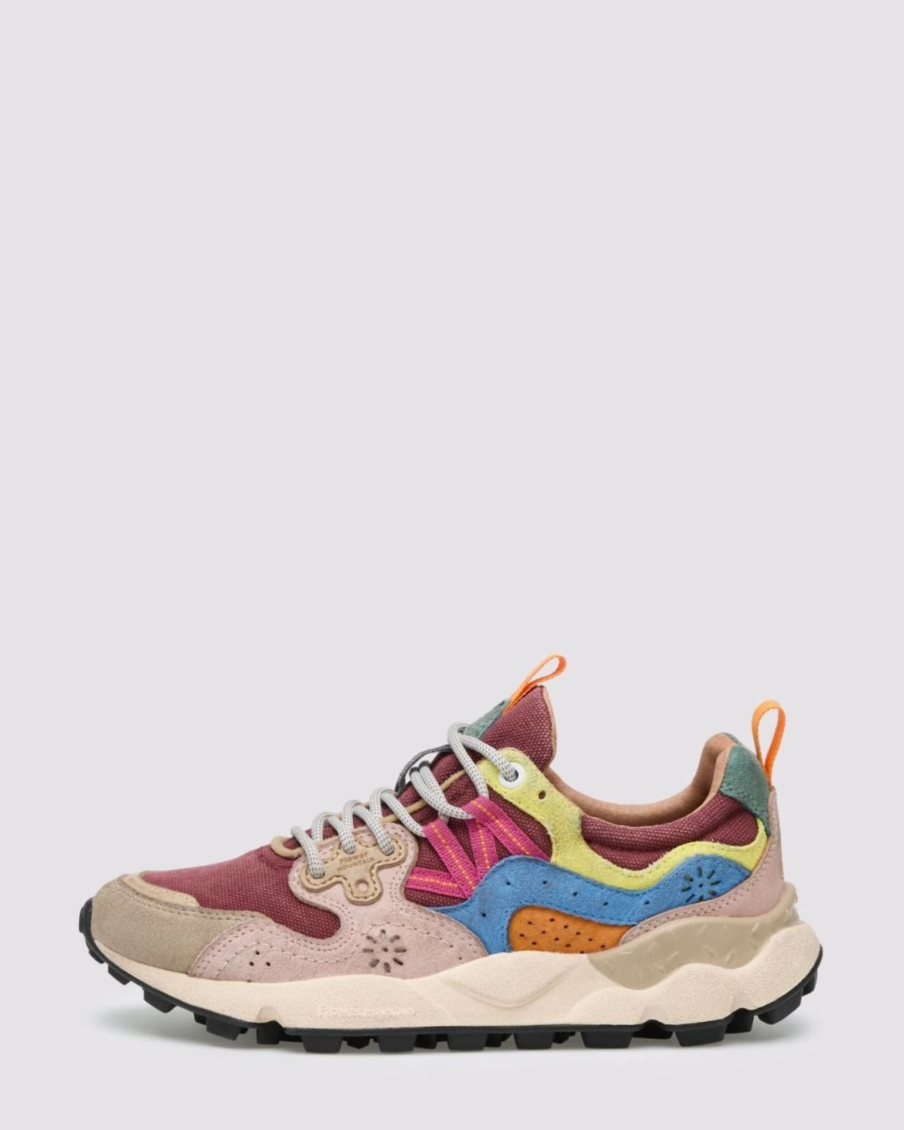 FLOWER MOUNTAIN Sneakers Donna YAMANO 3 WOMAN Suede Canvas Washed Light Taupe Brown Azure