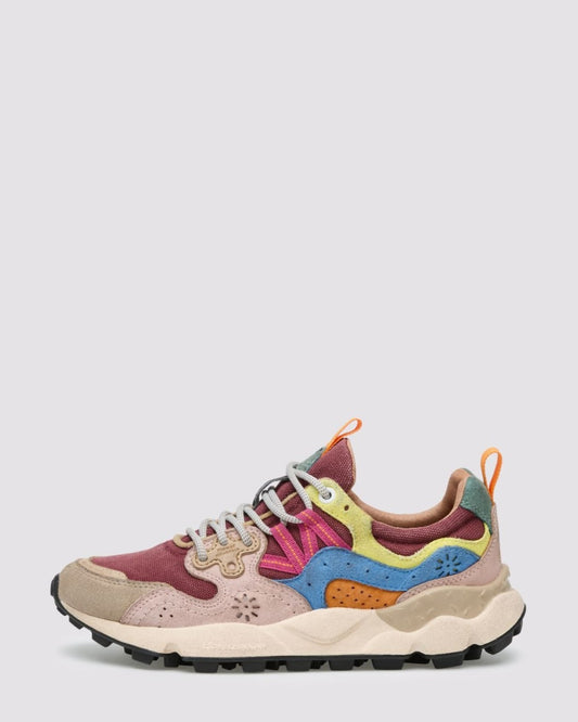 FLOWER MOUNTAIN Sneakers Donna YAMANO 3 WOMAN Suede Canvas Washed Light Taupe Brown Azure