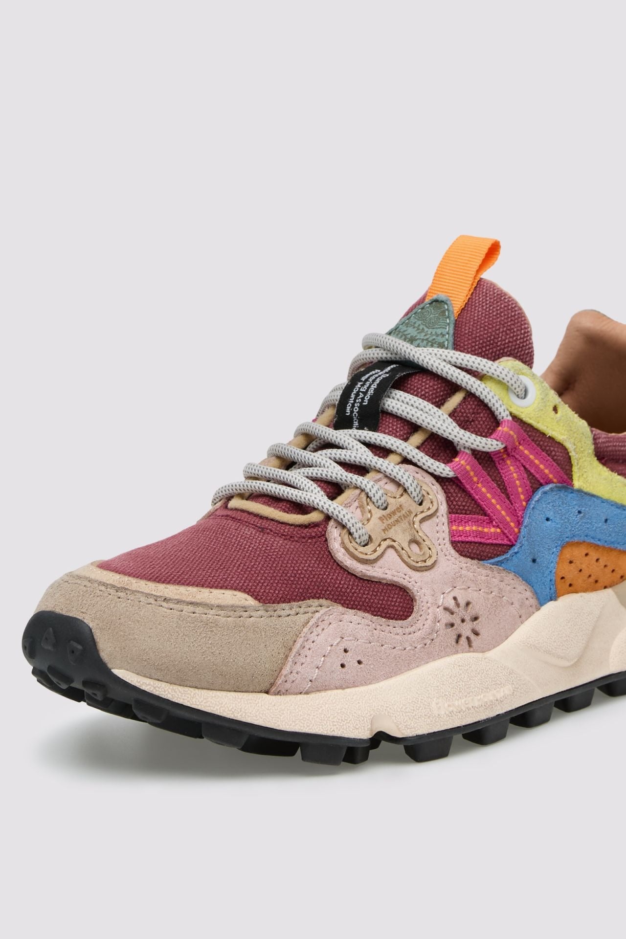 FLOWER MOUNTAIN Sneakers Donna YAMANO 3 WOMAN Suede Canvas Washed Light Taupe Brown Azure