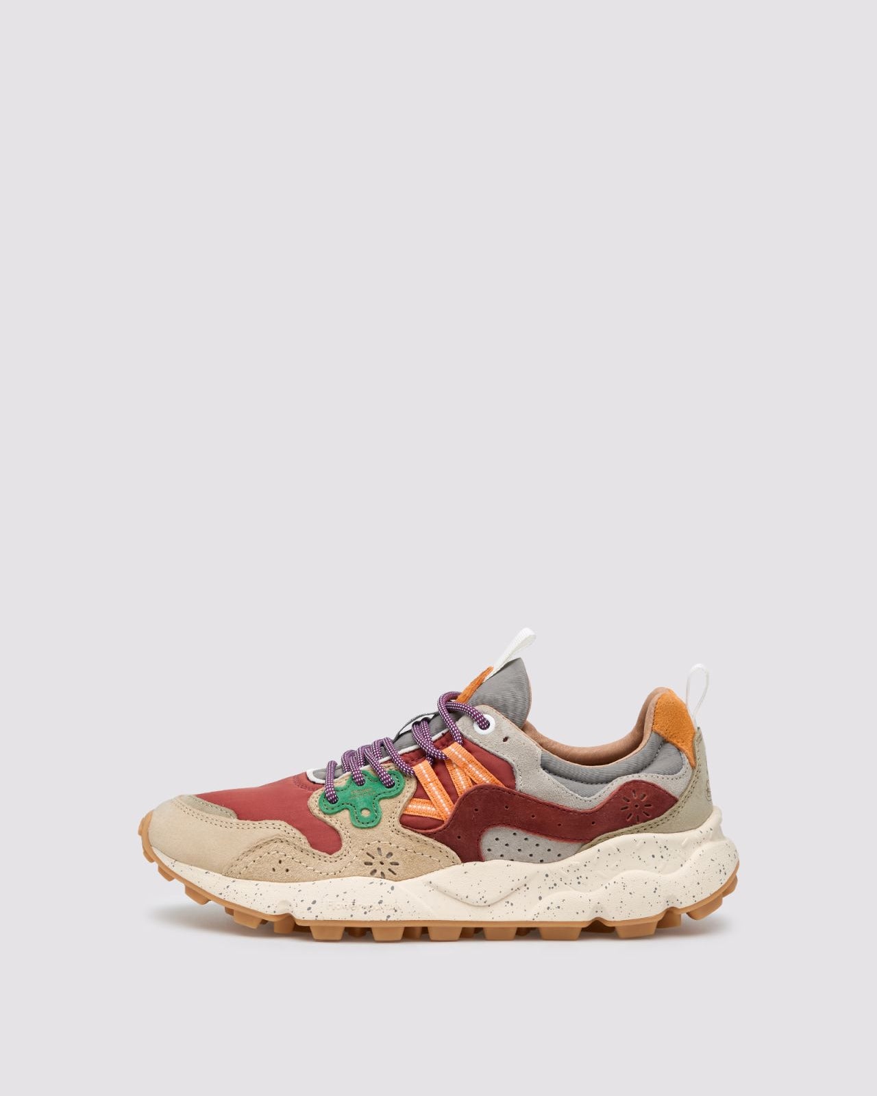 FLOWER MOUNTAIN Sneakers Uomo YAMANO 3 UNI Suede Nylon Light Beige Rust Grey