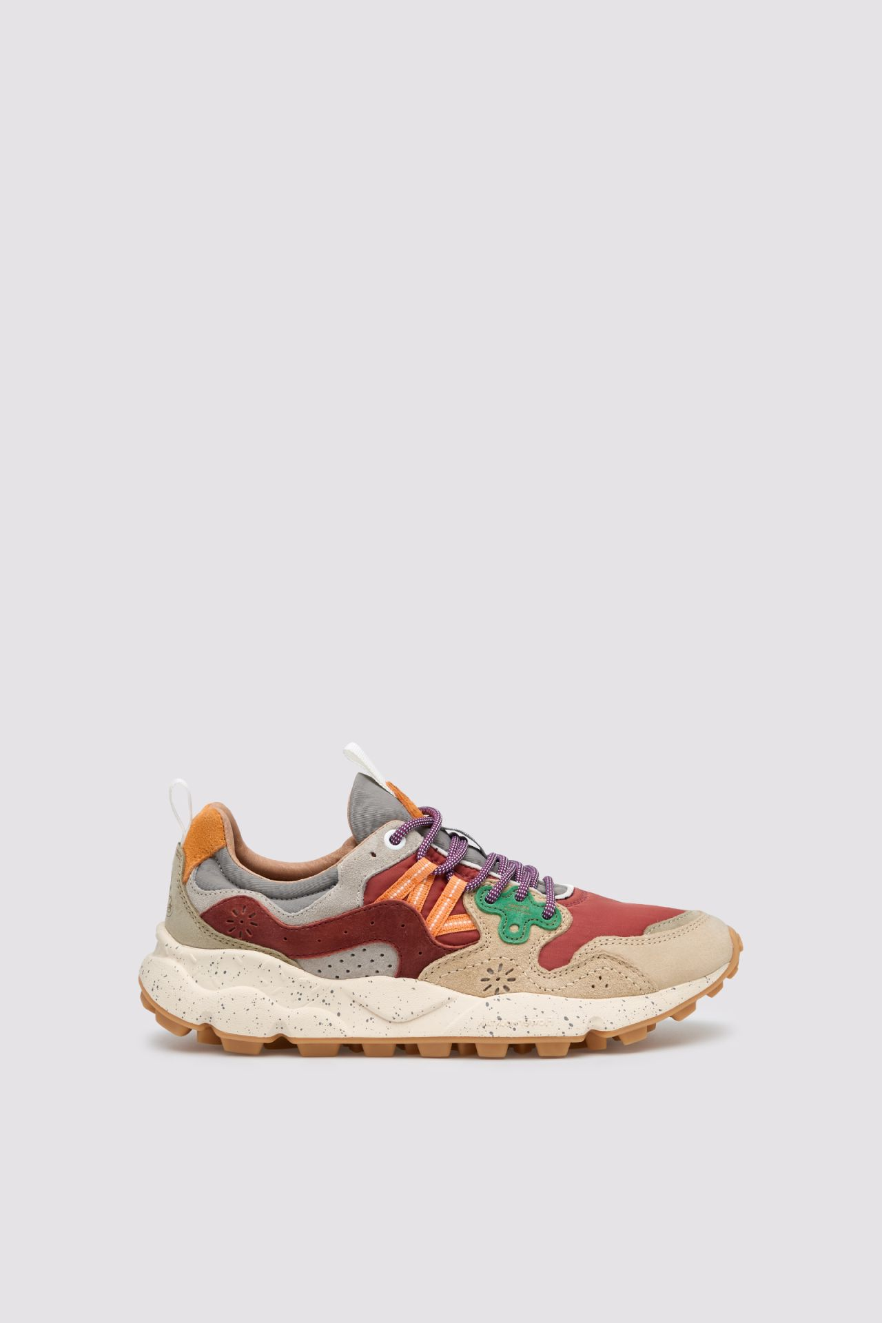FLOWER MOUNTAIN Sneakers Uomo YAMANO 3 UNI Suede Nylon Light Beige Rust Grey