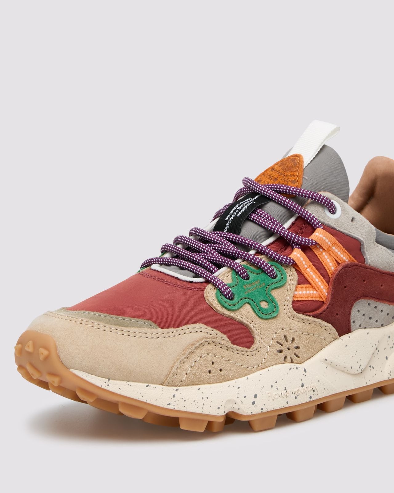 FLOWER MOUNTAIN Sneakers Uomo YAMANO 3 UNI Suede Nylon Light Beige Rust Grey