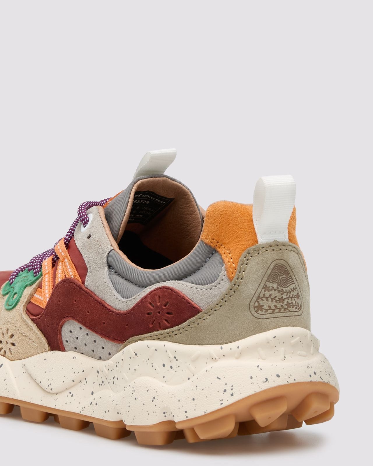 FLOWER MOUNTAIN Sneakers Uomo YAMANO 3 UNI Suede Nylon Light Beige Rust Grey